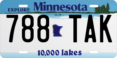 MN license plate 788TAK