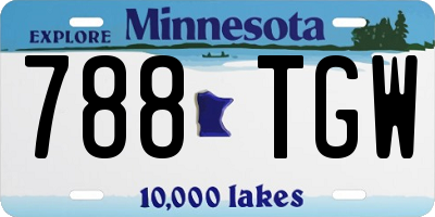 MN license plate 788TGW