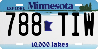MN license plate 788TIW