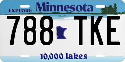 MN license plate 788TKE