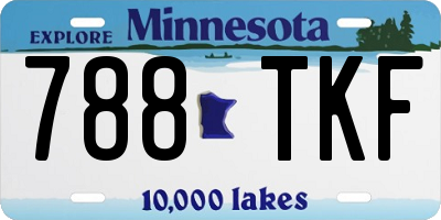 MN license plate 788TKF
