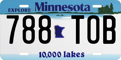 MN license plate 788TOB