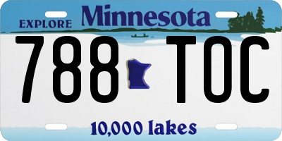 MN license plate 788TOC