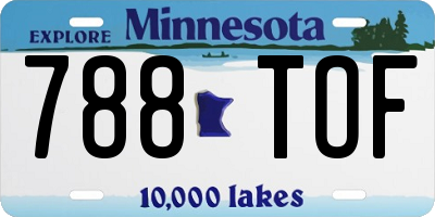 MN license plate 788TOF
