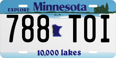 MN license plate 788TOI