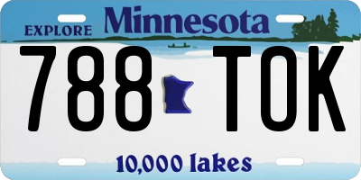 MN license plate 788TOK