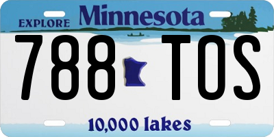 MN license plate 788TOS