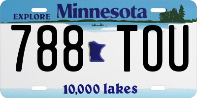 MN license plate 788TOU