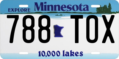 MN license plate 788TOX