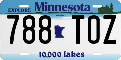 MN license plate 788TOZ
