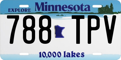 MN license plate 788TPV
