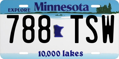 MN license plate 788TSW
