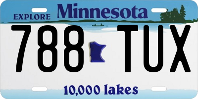 MN license plate 788TUX