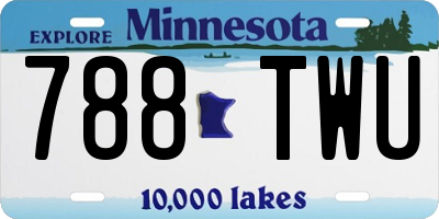 MN license plate 788TWU