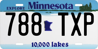 MN license plate 788TXP