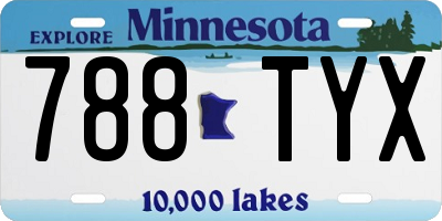 MN license plate 788TYX