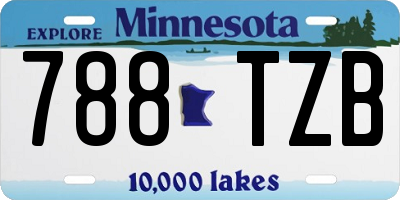MN license plate 788TZB