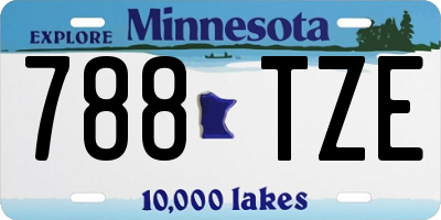 MN license plate 788TZE
