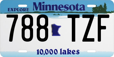 MN license plate 788TZF