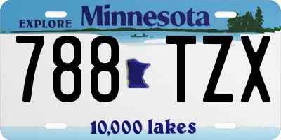 MN license plate 788TZX