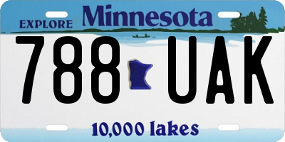 MN license plate 788UAK