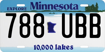 MN license plate 788UBB