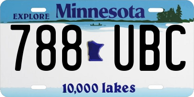MN license plate 788UBC