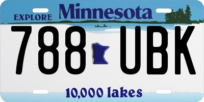 MN license plate 788UBK