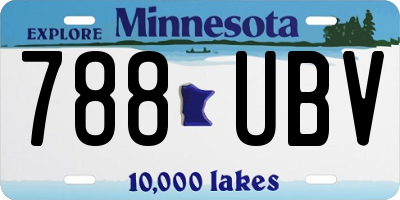 MN license plate 788UBV