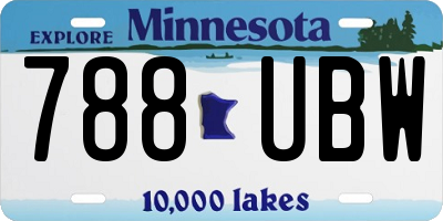 MN license plate 788UBW