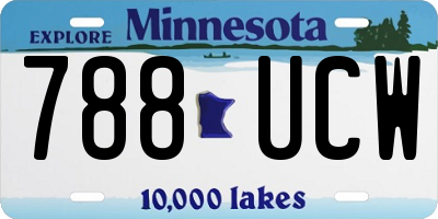 MN license plate 788UCW