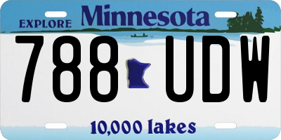 MN license plate 788UDW