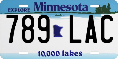 MN license plate 789LAC