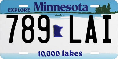 MN license plate 789LAI