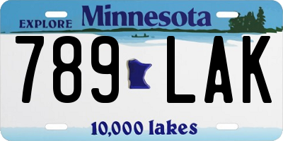 MN license plate 789LAK