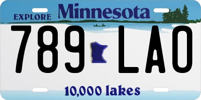 MN license plate 789LAO