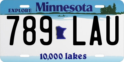 MN license plate 789LAU