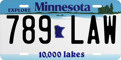 MN license plate 789LAW