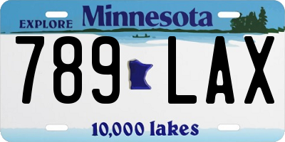 MN license plate 789LAX