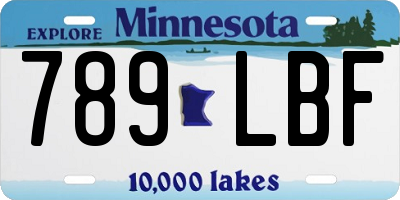 MN license plate 789LBF