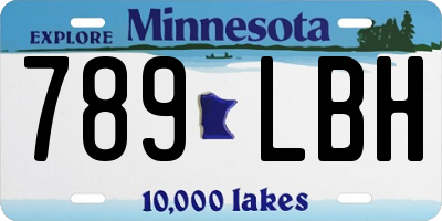 MN license plate 789LBH