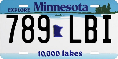 MN license plate 789LBI