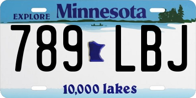 MN license plate 789LBJ