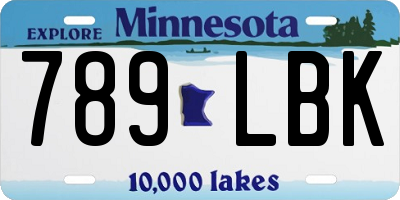 MN license plate 789LBK