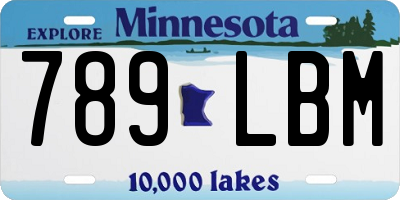 MN license plate 789LBM