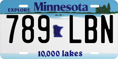 MN license plate 789LBN