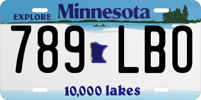 MN license plate 789LBO