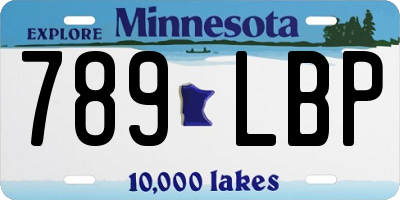 MN license plate 789LBP