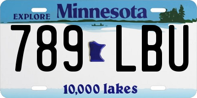 MN license plate 789LBU