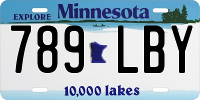 MN license plate 789LBY